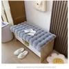 Pillow Winter Soft And Thick Plush Rectangular Solid Wood Sofa Card Shoe Stool Home Decoration Multiple Sizes