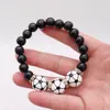 Vente en gros de nouveaux bracelets de sport de basket-ball de football en perles de bois pour le commerce extérieur Bracelets de perles personnalisés en cristal et diamants séparés, bijoux