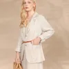 Chaquetas de mujer, elegante chaqueta de lino, abrigo informal de manga larga para oficina, prendas de vestir exteriores para mujer, ropa para mujer