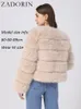 ZADORIN Long Sleeve Faux Fox Fur Coat Women Winter Fashion Thick Warm Fur Coats Outerwear Fake Fur Jacket Women Clothing 240112