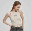 Camisetas sin mangas para mujer Camis V top Camiseta sin mangas y2k para mujer Tops de punto acanalados jer Ne Camisas de verano para mujer Camiseta sin mangas Camisetas sin mangas para mujer Camisas casuales marronesyolq