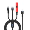 Kabel wielokrotnego ładowania 3 w 1 uniwersalny wielokrotne szybkie sznurka cygara zapalniczka typ C Port USB