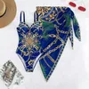 Two Piece Women Bikini Set Push Up Floral Printed Bikinis Strappy Bandage Swimwear Brazilian Biquini Bathing Suit 240113