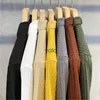 Men's T-Shirts Korean Summer Mens Solid Color Turn-Down Collar Men's Button Plus Size T-shirt Short Sleeved Strip Teeyolq