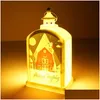 Sublimation Christmas Led Lanterns Fireplace Lamp Handheld Light Double Sided For Home And Outdoor Decorations Gifts Drop Delivery Dhab4