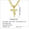 Legierung Anhänger mit Strass Big Miami Cuban Chain Choker Halskette Mode Hip Hop Männer Schmuck Brief Figurenecklaces Drop Lieferung Dh9Ko