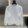 2023 TShirt for Men ONeck Tee Sweatshirt Autumn Winter Light Luxury Casual Jacquard Men's Fashion Highend Base Top T shirts 240112