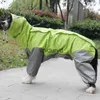 犬アパレルペットドッグレインコート屋外の防水服小さな大きな犬用フード付きジャンプスーツオーバーオールレインクロークフレンチブルドッグラブラドーバイドリー