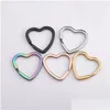 Rainbow Heart Gold Sier Color Keychains Metal Key Chain Ring Split Rings Uni Keyring KeyFob Holder Accessories Diy Drop Delivery DHH5I