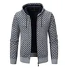 Nouveau hiver hommes veste tricoté cardigan pull hommes veste à capuche pull doublure en laine épaissie décontracté vêtements de travail 240113