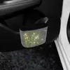 Acessórios interiores 1 peça saco de armazenamento de carro brilhante cristal artificial diamante bolso lata de lixo organizador caixa recipiente