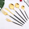 Conjuntos de louça 36 pcs fosco rosa ouro conjunto de talheres de aço inoxidável facas garfos colheres de chá jantar talheres de cozinha talheres