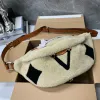 Teddy Bumbag Sacs De Taille Femmes Fanny Pack Hommes En Cuir Classique Fleur Grille Bandoulière Fermeture À Glissière En Peluche Cross Body Dames Poitrine Pack Sac À Bandoulière Sac À Main