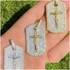 Ketten Kreuz Jesus Charm Anhänger Halskette Hiphop Iced Out Bling 5A Zirkonia Punk Coole Männer Junge Mode Seil Kette Schmuckketten Dhvik