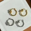 Designer Brand Runway Small Circle Knutt 18K Gold Silver Earrings for Women Top Quality Berömda lyxsmycken Trendy 240113