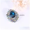 Vintage Big Crystal Flower Brosch Pins Women Luxury Rhinestone Gold Stora Brosches Cors Wedding Accessories Drop Delivery DHI8X