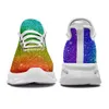 Coolcustomize Personalizado colorido Gradual fluorescência boa aparência mulheres tênis tênis esportivos homens moda conforto leve sapatos de casal calçados exclusivos