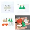 Leuke Mode Dangle Oorbellen Acryl Hart Bells Kerstboom Voor Vrouwen Meisjes Kerstmis Nieuwjaar Drop Delivery Otcgt