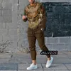 Autumn Men's Tracksuits sätter tryck ut långärmad t -shirt byxor 2 bitar kläder 3D randiga streetwear överdimensionerade casual kostymer 240112