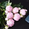 Dekorativa blommor Faux Silk Flower UV-Resistent No-Wating 2 Heads Blooming Artificial Peony Arrangement DIY