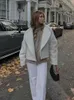 Kvinnors jackor mode varm ull kort kappa kvinnor avslappnad v-hals långärmad rockar höst vinter kvinnlig vintage high street cardigan