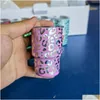 Muggar 2oz 3oz S Glass Mini Cup Leopard Cheetah Disign Mug Insated Rostly Steel St Tumblers Söta tumbler sublimering Drop Delivery Ho othnp