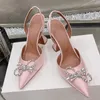 Amina Muaddi Sandalet Tasarımcı Kadın Ayakkabı Moda 10cm Yüksek Nemli Elbise Ayakkabı Klasik Sun Çiçek Kristal Parti Düğün Ayakkabı Fabrika Ayakkabı Kutusu 35-43