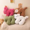 Kawaii gato almohada muñeca suave animal dinosaurio mono conejo sofá silla cojín cintura para niña regalos de cumpleaños 240113