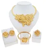 Italian Jewelry Sets For Women Plating Real Gold Fashion Necklace Earrings Luxury Wedding Valentine's Day Gift 240112