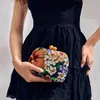 Retro avondjurk met pailletten en bloemenpatroon Mini clutch - Perfect voor een feest, bruiloft, clubdiner 240112