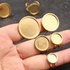 Charms 2st 7 Storlek Rostfritt stål Silverguld Färg Runda Cabochon Justerbara ringar Bezel Blanks Diy Jewelry Making Accessories