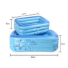 Inflatable Baby Ball Pit Pool Toddler Water Game Play Center Rectangle Blow Up Swimming Pool 3 Rings for Outside Backyard Ground 240112