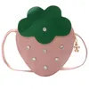 Storage Bags Cartoon Strawberry Children's Bag Princess Baby Girl Cute One-Shoulder Crossbody Fashionable Stylish Change