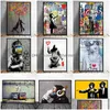 Paintings Funny Street Art Banksy Iti Wall Arts Canvas Painting Poster And Print Cuadros Pictures For Home Decor No Frame Drop Deliv Dhora