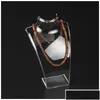 Jewelry Stand New Fashion Acrylic Jewelry Display 20X13.5X7.3Cm Pendant Necklaces Model Stand Holder White Clear Black Color Es3Uc Yzz Dhsfo