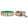 Hundehalsbänder, personalisiertes Haustierhalsband, individuelles Namensschild, ID, verstellbare hellbraune Glasur, weiche Katzenleine aus Fasern