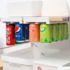 Uchwyt do przechowywania stojaki na piwo soda może stłumić lodówkę przesuwaną pod półką do organizatora napojów kuchnia pojemnik na podwójny rzędę HH352 DHWXP
