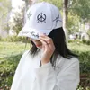 Ball Caps Men Women Hip Hop Personal Letter Baseball Hats Breathable Fashion Sunshade Versatile Color Block Iron Ring Ribbon Graffiti Ins