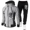 Baskı Sonbahar Kış Erkekler Takip Takım Man Zipper Ceket Pantolon 2 Parça Set Gündelik Gym Fitness Jogging Sportswear S-4XL 240113