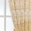 Rideau double couche brodé en relief de luxe pour salon occultant 3D perle florale pure tulle chambre décor dentelle personnalisée 240113
