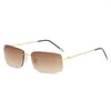 Lunettes de soleil Super Blue Light Presbytes Lunettes de lecture bifocales sans cadre Gris/marron Ultra pour hommes