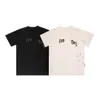 Brand Men's T-shirts Pa T Shirt Quality Guillotine Bear Womens Fashion Ink Splash Letter Print Graphic Tee Casual High Street Short Summer Loose Cotton Tee LJGN