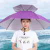 Umbrellas Double-Layer Head Wearing Umbrella Elastic Folding UV & Rain Protection Headwear Suitable For Boat Kayak