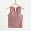 Camisetas sin mangas de Yoga con espalda cruzada para mujer, camisetas deportivas sin mangas para Fitness, chaleco corto acanalado ajustado para correr y gimnasio, Top con sujetador incorporado 240113