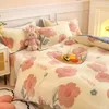 Thick Fleece Warm Flannel Coral Winter Duvet Cover Double Sided Velvet Bedding Set Single Double Queen King Size Quilt cover 240113