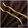 Correntes Correntes 5mm Side Chain Sier Colar Moda Luxo Jewerly 18K Ouro Amarelo Cubano para Mulheres e Homens 20 polegadas Drop Delivery Jóias Dhxma