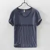 T-shirts pour hommes Boutique d'été Coton 100% Casual V ou O Cou T-shirt à manches courtes Mince Respirant Confortable Couleur Solide Maleephemeralew1