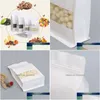 Other Home Storage & Organization Stobag 50Pcs White Kraft Paper Bags Frosted Eight Side Sealing Food Self Drop Delivery Home Garden H Dhnol