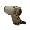 Taktisk G45 5X MAGNIFIER Räckvidd med Fast FTC Mount Combo för AirSoft US Flag Original Marks FDE Colors Drop Delivery