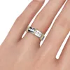 Redwood Diamond Ring for Women 23mm Round Cut Wedding Band Trend Solid 925 Silver Female Jewelry Engagement Gift 240112